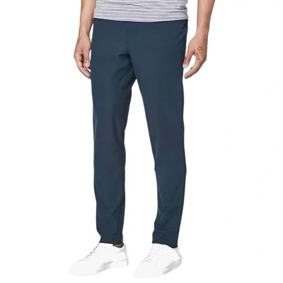 Lululemon ABC Pant Slim Fit 42x32 Navy Blue Warpstreme 4-Way Stretch Preppy NWT - Picture 1 of 14